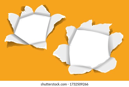 Background template design with ripping paper illustration