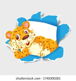 Background template design with wild tiger illustration