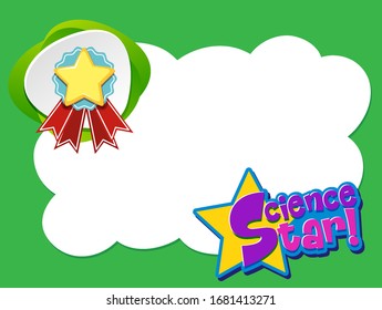Diseño de plantillas de fondo con ilustración de estrella de ciencia de palabras