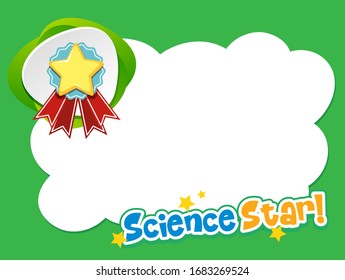 Diseño de plantillas de fondo con ilustración de estrella de ciencia de palabras