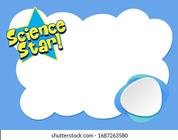 Diseño de plantillas de fondo con ilustración de estrella de ciencia de palabras