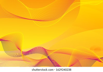 Hintergrund-Vorlagendesign mit gelbem Linien-Illustration