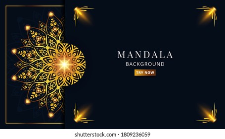 background template with elegant mandala ornament