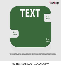 Background template features a modern design with dominant green elements and standout text areas, perfect for promoting products or services professionally and attractively