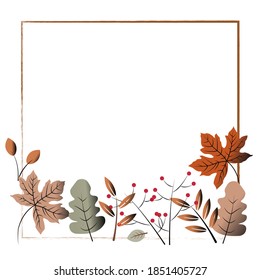 Background Template with Frame and Botanical Decoration.
Suitable for social media post template, card template, web, etc.