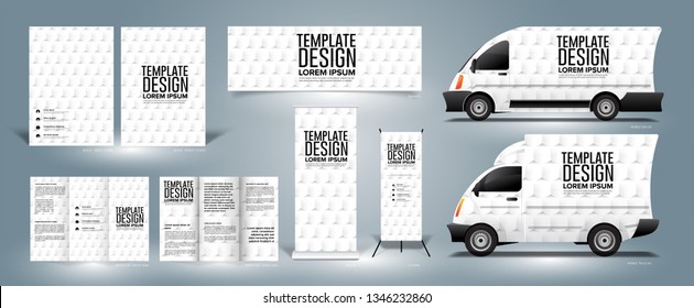 The background template of geometrical shape in pattern design.  This design pack just give you an example of how to use it to be a background in various designs.