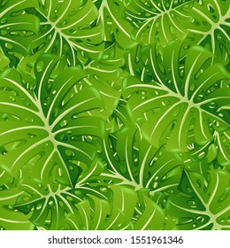 Background template with green leaves illustration