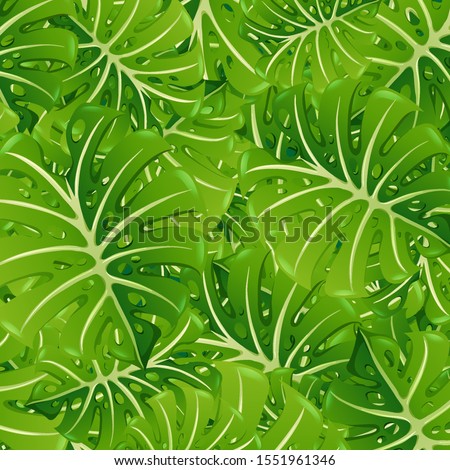 Background template with green leaves illustration