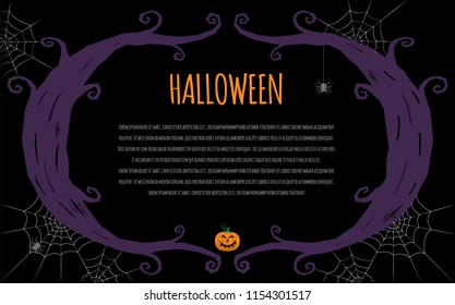 Background template for Halloween poster. Vector illustration.