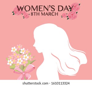 Background template for happy women day illustration