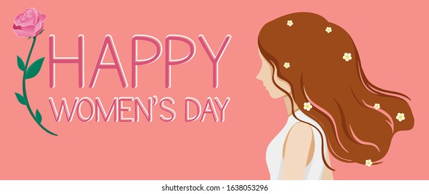 Background template for happy women day illustration