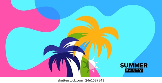 background template illustration design for summer collection