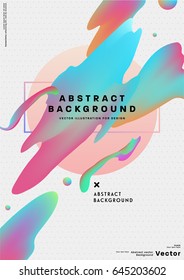 Background template with liquid and memphis elements. 80s retro color style for covers, placards, flyers, banners and posters. Eps10 vector illustration.