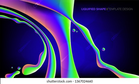 The background template of liquified shape in vivid gradient color.