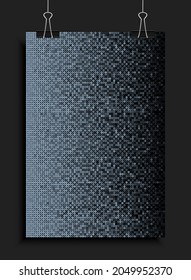 Background template made blue sequins, glitters, sparkles, paillettes. Vector luxury poster with sparkling sequins, glitter gradient dots. Background bright circle mosaic for festive holiday disco