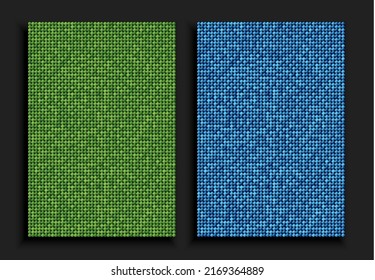 Plantilla de fondo hecha con secuelas verdes y azules, brillo, chispa, papillette. Afiche de lujo vectorial con secuencias brillantes, brillo, puntos gradientes. El fondo de la escena mosaico de círculo brillante discoteca festiva