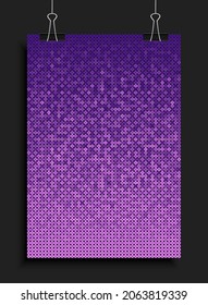 Background template made purple sequins  glitters  sparkles  paillettes  Vector luxury poster and sparkling sequins  glitter gradient dots  Background bright circle mosaic for festive holiday disco