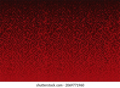 Background template made red sequins, glitters, sparkles, paillettes. Vector luxury poster with sparkling sequins, glitter gradient dots. Background bright circle mosaic for festive holiday disco