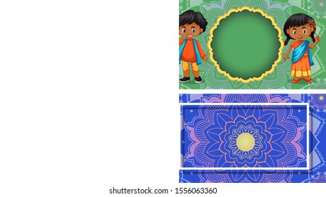 Background template with mandala designs illustration