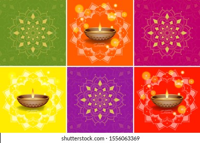 Background template with mandala designs illustration