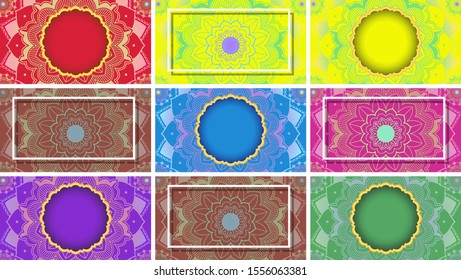 Background template with mandala designs illustration