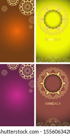 Background template with mandala designs illustration