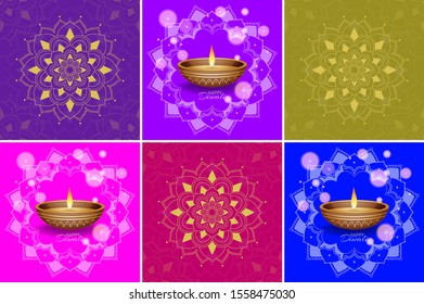 Background template with mandala designs illustration