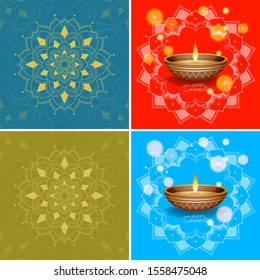 Background template with mandala designs illustration