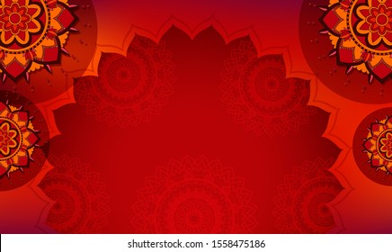 Hintergrundvorlage mit mandala-Designs, Illustration