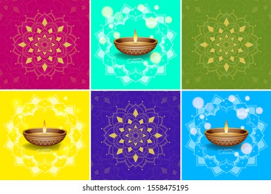 Background template with mandala designs illustration