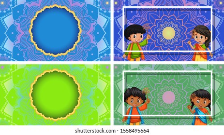 Background template with mandala designs illustration