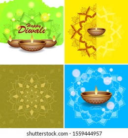 Background template with mandala designs illustration