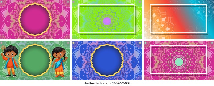 Background template with mandala designs illustration