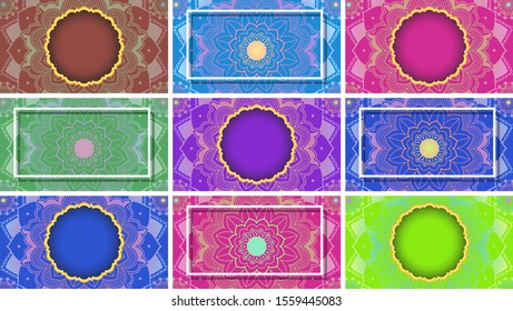 Background template with mandala designs illustration