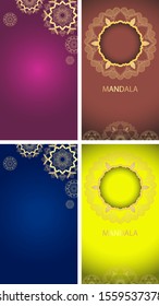 Background template with mandala designs illustration