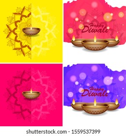 Background template with mandala designs illustration