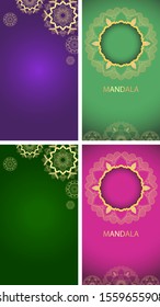 Background template with mandala designs illustration