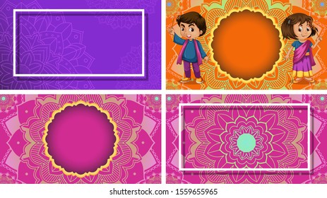 Hintergrundvorlage mit mandala-Designs, Illustration