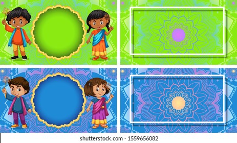 Background template with mandala designs illustration
