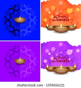 Plantilla de fondo con ilustración de diseños de mandala