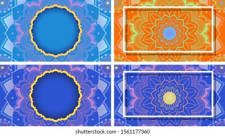 Plantilla de fondo con ilustración de diseños de mandala