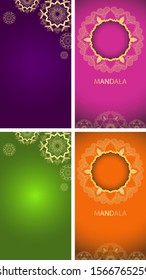 Background template with mandala designs illustration