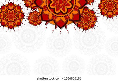 Background template with mandala designs illustration
