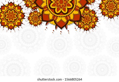Background template with mandala designs illustration