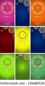 Background template with mandala designs illustration