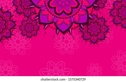 Plantilla de fondo con ilustración de diseños de mandala