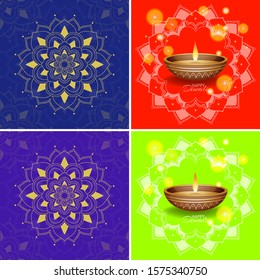 Background template with mandala designs illustration