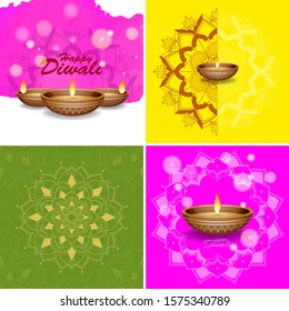 Background template with mandala designs illustration