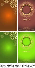 Background template with mandala designs illustration