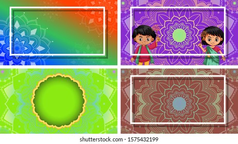 Background template with mandala designs illustration